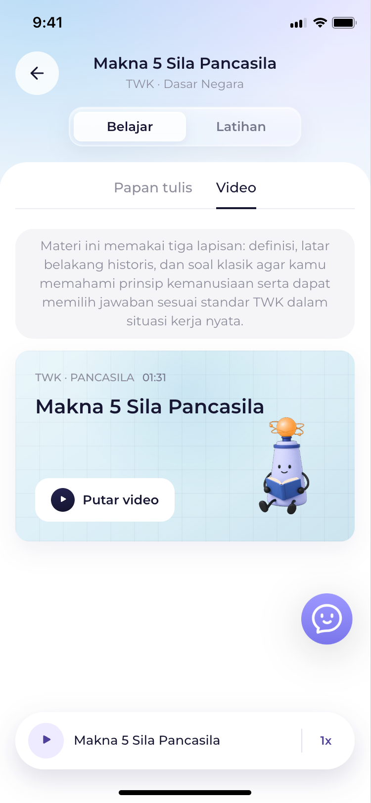 Tampilan materi PassrCPNS